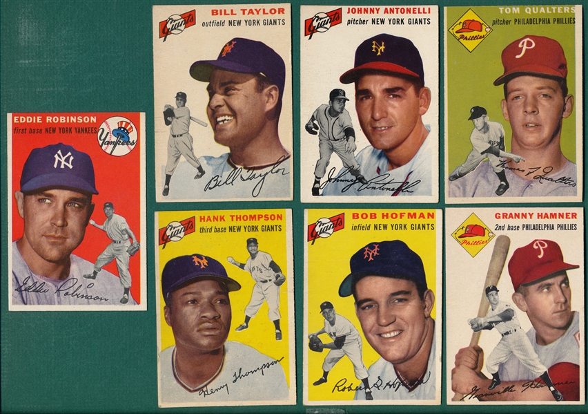 1954 Topps (7) Card Lot W/ Eddie Robinson