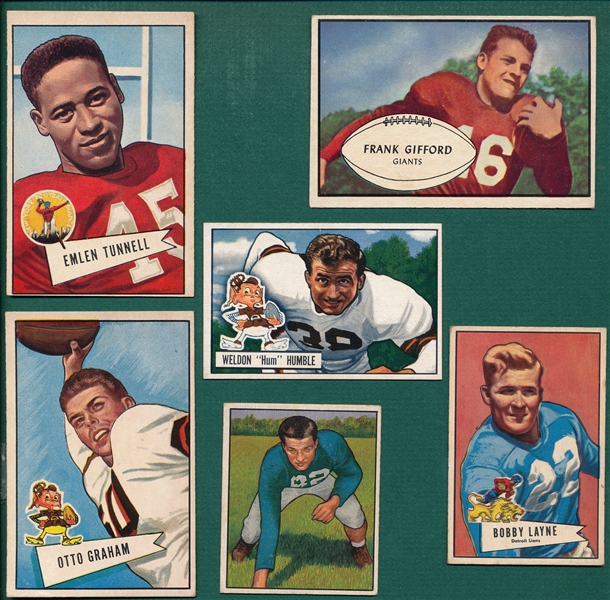 1950-53 Bowman FB (13) Card Lot W/ Gifford