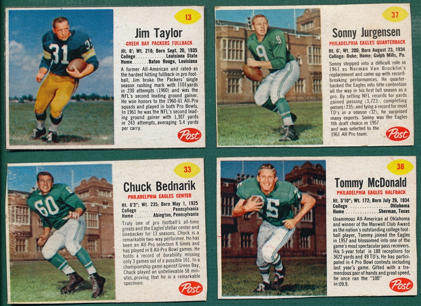 1962 Post FB (20) Card Lot W/ Jim Taylor