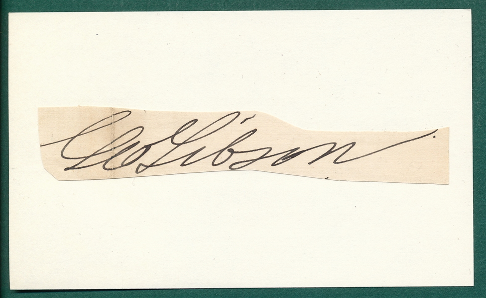 George Gibson, Signed 3 X 5 Card *Tough* JSA Authentic