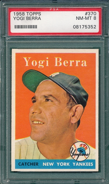 1958 Topps #370 Yogi Berra PSA 8