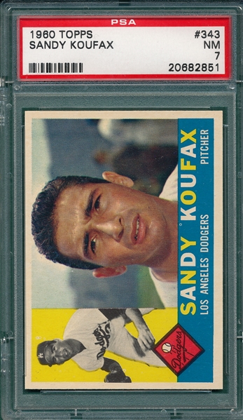1960 Topps #343 Sandy Koufax PSA 7