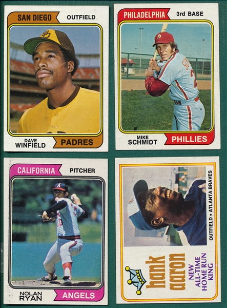 1974 Topps Baseball Complete Set (660) Plus Traded W/ Winfield, Rookie