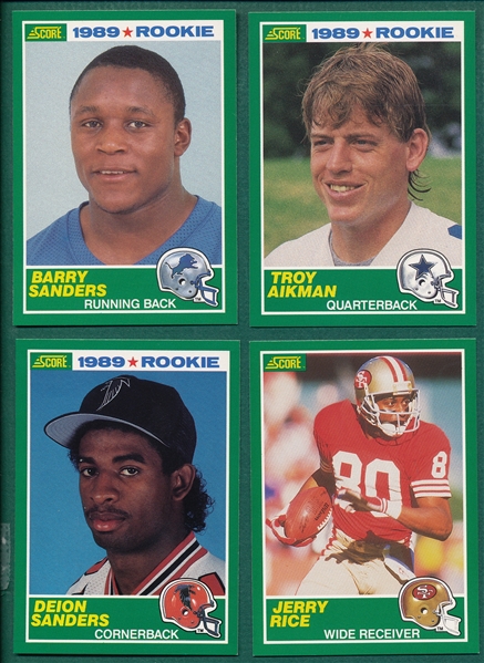 1989 Score FB Complete Factory Set W/ Sanders, Aikman, Irvin and Sanders Rookies