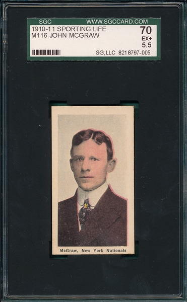 1910-11 M116 John McGraw Sporting Life SGC 70