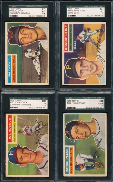 1956 Topps (6) Card Lot W/ Team Cards SGC