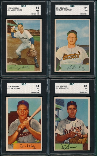 1954 Bowman (4) Card Lot SGC 84/86