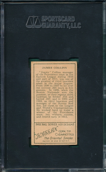 1911 T205 Collins, Jimmy, Hassan Cigarettes SGC 50 *SP*