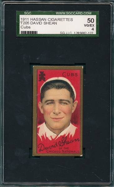 1911 T205 Shean, Cubs, Hassan Cigarettes SGC 50 *SP*