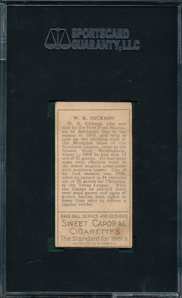 1911 T205 Dickson Sweet Caporal Cigarettes SGC 55