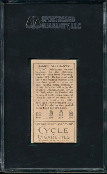 1911 T205 Delehanty Cycle Cigarettes SGC 50