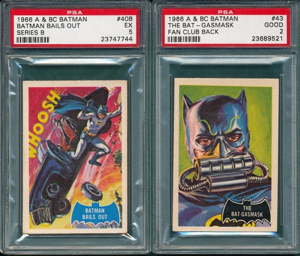 1966 A & BC Batman (5) Card Lot PSA