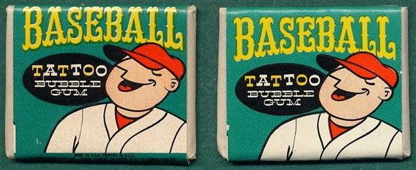 1960 Topps Tattoo Unopened Pack Lot of (2) W/ Mays
