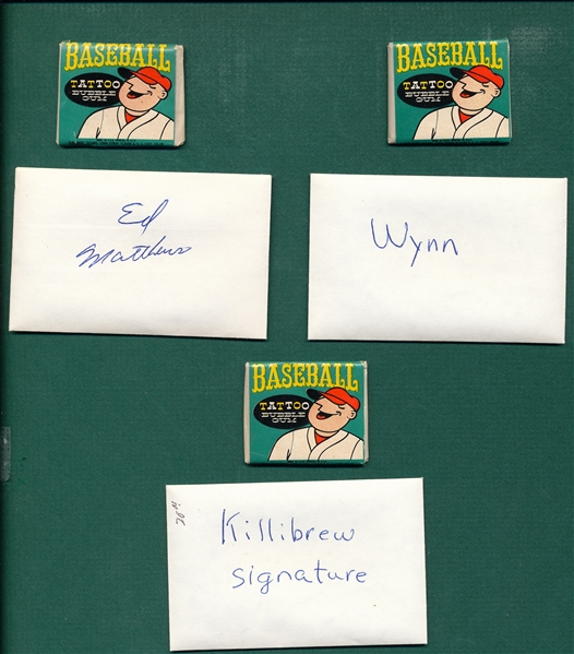 1960 Topps Tattoo Unopened Pack Lot of (3) W/ Killebrew