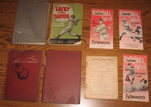 1913-81 Baseball Books & Magazines Lot of (25) W/ Joe DiMaggio Cover