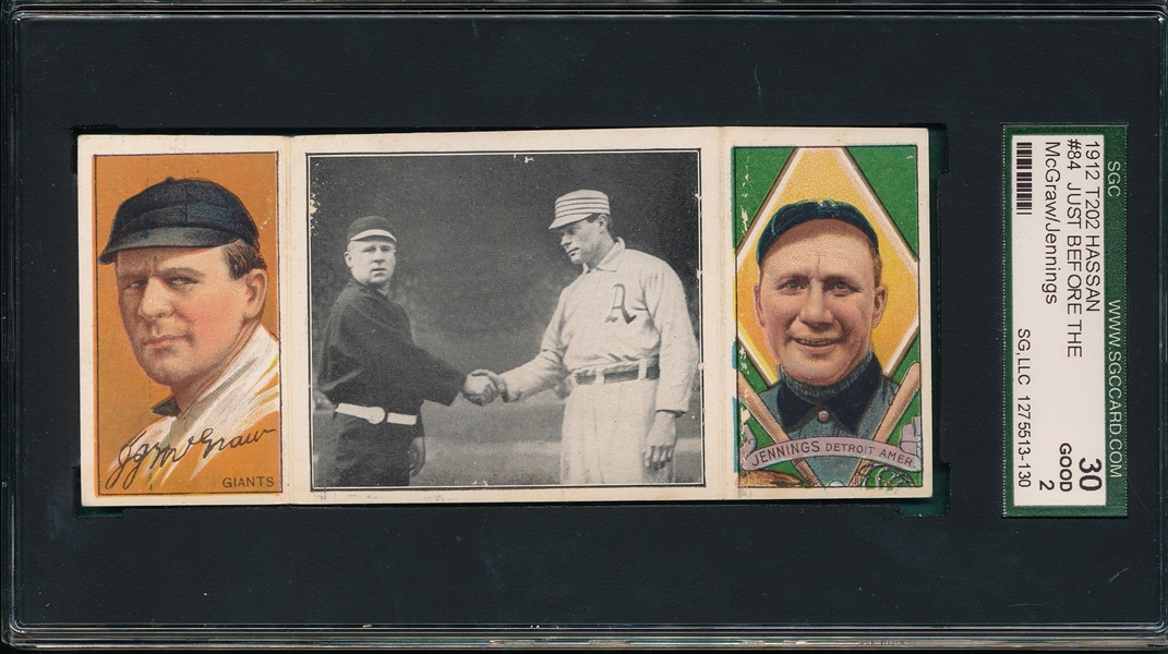 1912 T202 Just Before the Battle, McGraw/Jennings, Hassan Cigarettes SGC 30