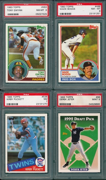 1983-99 Lot of (8) Rookie Cards W/ Gwynn PSA 8
