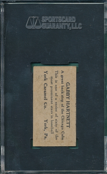 1927 E210 #5 Gabby Hartnett York Caramels SGC 40