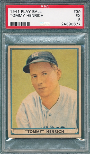 1941 Play Ball #39 Tommy Heinrich PSA 5