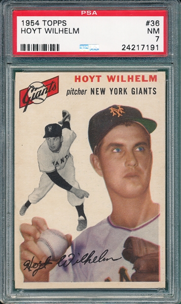 1954 Topps #36 Hoyt Wilhelm PSA 7