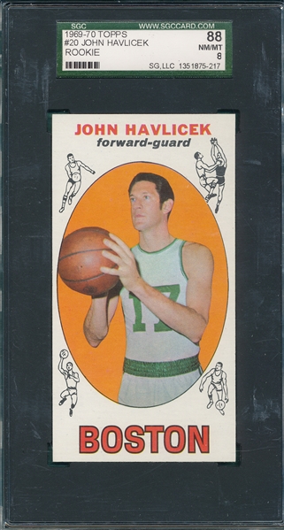 1969-70 Topps BSKT #20 John Havlicek  SGC 88 *Rookie*