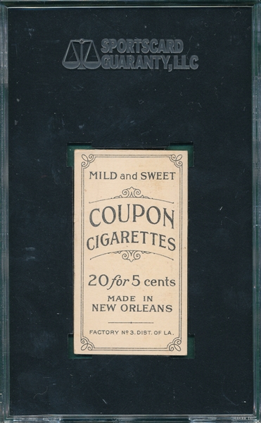 1914 T213-2 Thomas Leach, Cin., Coupon Cigarettes SGC 30