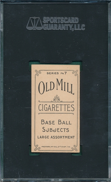 1910 T210-7 McCormac Old Mill Cigarettes SGC 70 *Highest Graded, Low Pop*