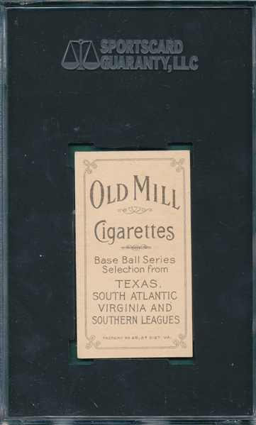 1909-1911 T206 Lentz Old Mill Cigarettes SGC 60 *Southern League*