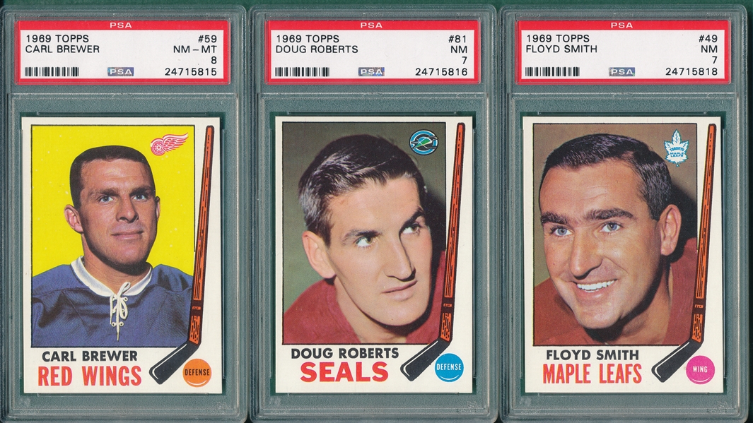 1969 Topps HCKY #49, #59 and #81 Lot of (3) PSA