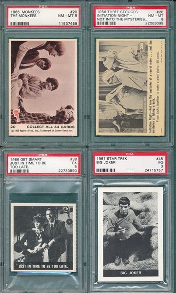 1966-67 Lot of (4) Non Sports Cards W/ Star Trek PSA