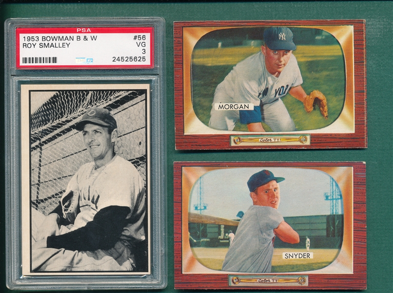 1953-55 Bowman (7) Card Lot W/ Smalley PSA 