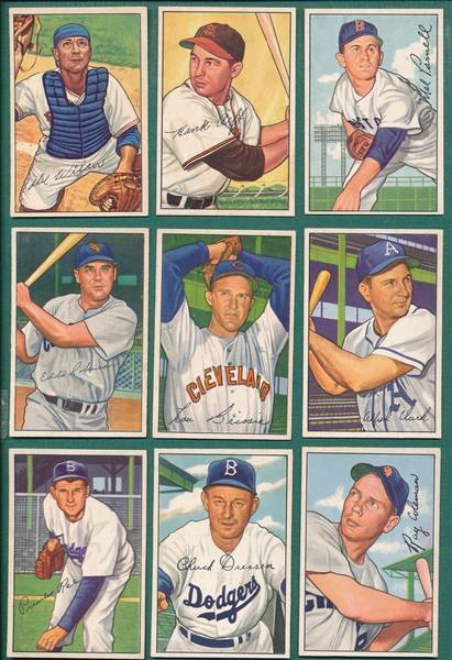 1952 Bowman (9) Card Lot W/ Parnell, Hi #s