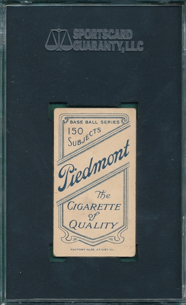 1909-1911 T206 McQuillan, Throwing, Piedmont Cigarettes SGC 45