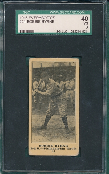 1916 Everbody's #24 Bobbie Byrne SGC 40