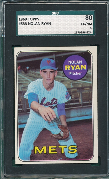 1969 Topps #533 Nolan Ryan SGC 80
