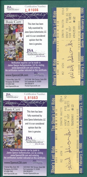Willie Shoemaker Signed Betting Ticket From Shoe's Last Ride Lot of (2) JSA