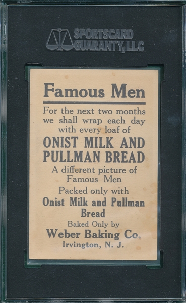 1920's Weber Baking D117 Famous Men, Sitting Bull, SGC 40
