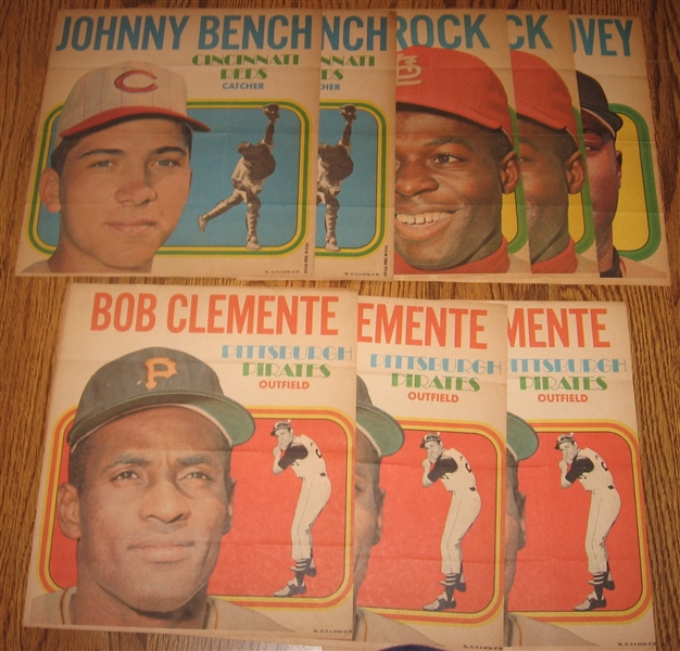 1970 Topps Posters Lot of (26) W/ (3) Clemente