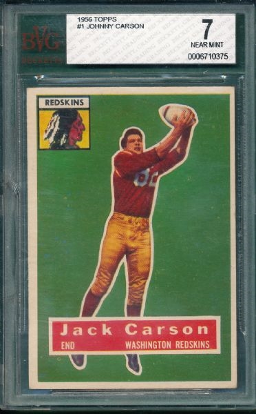 1956 Topps #1 Jack Carson BVG 7