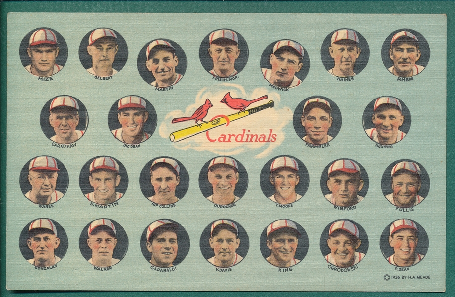 Lot Detail St Louis Cardinals Postcard W Dizzy Dean