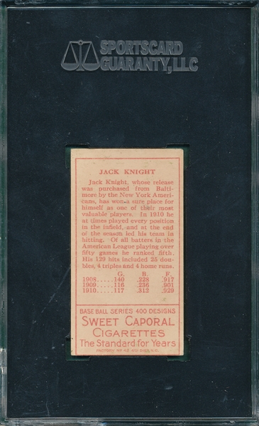1911 T205 Knight Sweet Caporal Cigarettes SGC 70