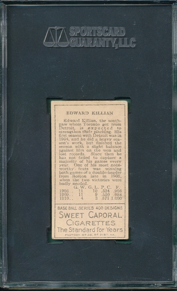 1911 T205 Killian Sweet Caporal Cigarettes SGC 60