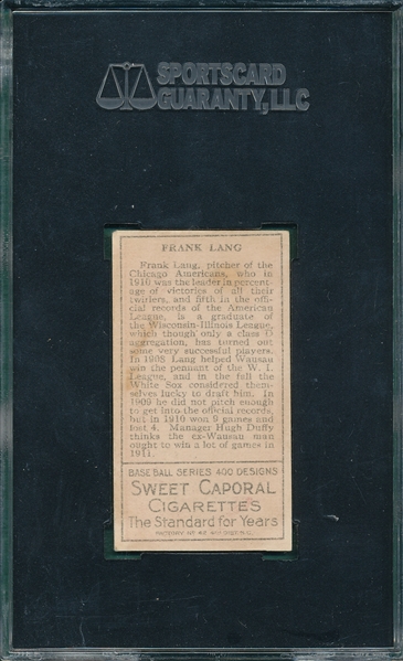 1911 T205 Lang Sweet Caporal Cigarettes SGC 60 