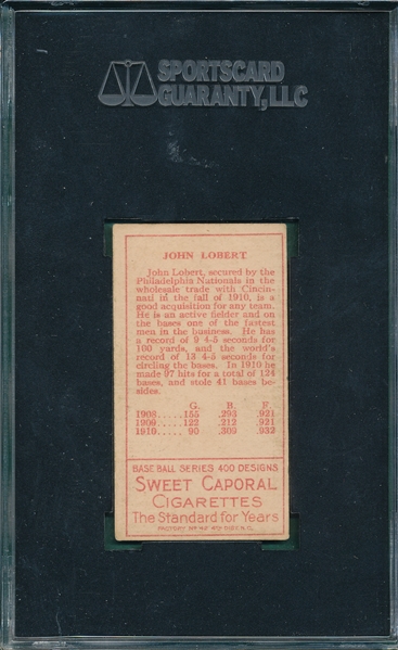 1911 T205 Lobert Sweet Caporal Cigarettes SGC 60 