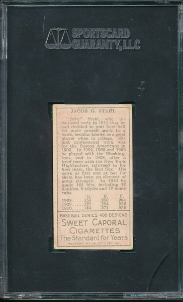 1911 T205 Stahl Sweet Caporal Cigarettes SGC 50 
