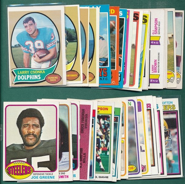 1960-78 Topps Football Lot of (67) W/ Tittle