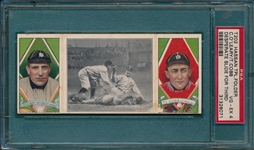 1912 T202 A Desperate Slide For Third OLeary/ Ty Cobb Hassan Cigarettes PSA 4