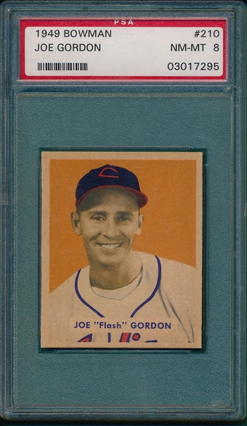 1949 Bowman #210 Joe Gordon PSA 8 *High #*