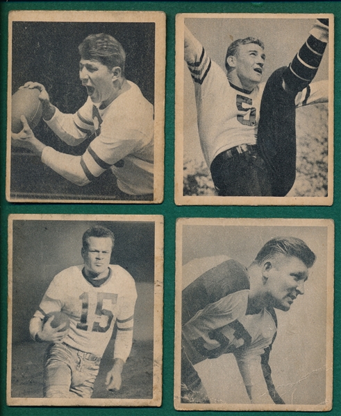 1948 Bowman FB #7 Van Buren, #62 Wojo, #63 Pihos & #95 McAfee, (4) Card Lot *Rookie*
