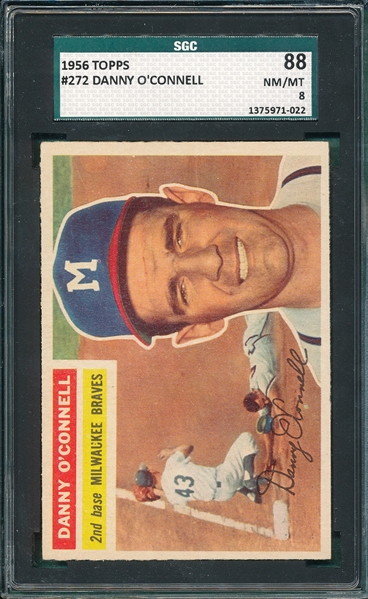 1956 Topps #272 Danny O'Connell SGC 88
